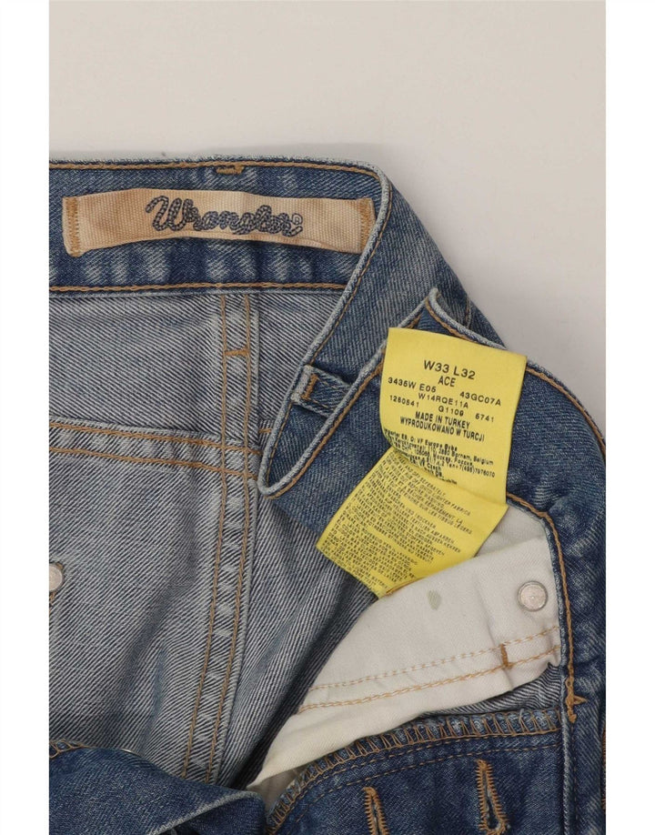 Wrangler Herre Ace Straight Jeans W33 L29 Blå Bomuld