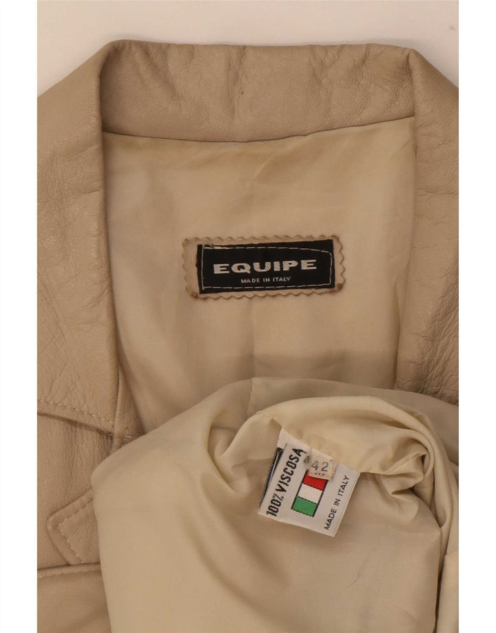 Equipe Dame Loose Fit Læderjakke IT 42 Medium Beige
