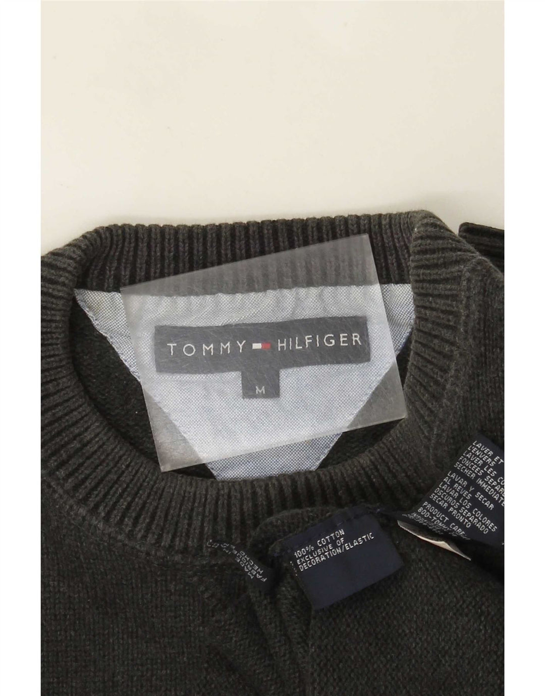Tommy Hilfiger Herre Crew Neck Jumper Sweater Medium Grå Bomuld