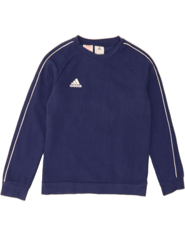 ADIDAS Boys Sweatshirt Jumper 9-10 Years Navy Blue Cotton Vintage Adidas and Second-Hand Adidas from Messina Hembry 