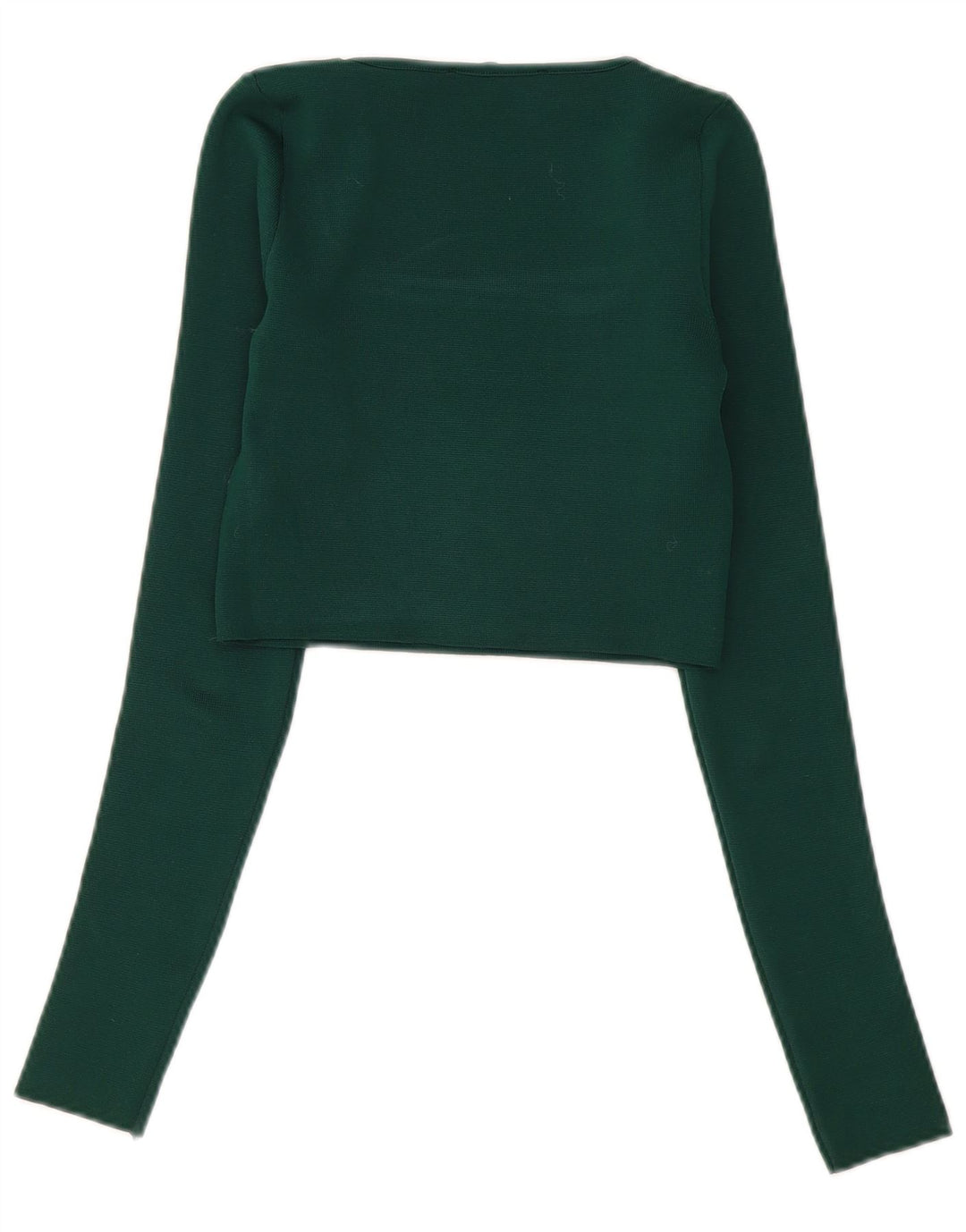 Zara Womens Crop Top Langærmet UK 8 Small Green Polyester