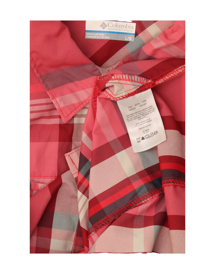 COLUMBIA Womens Shirt UK 16 Large Pink Check Nylon Vintage Columbia and Second-Hand Columbia from Messina Hembry 