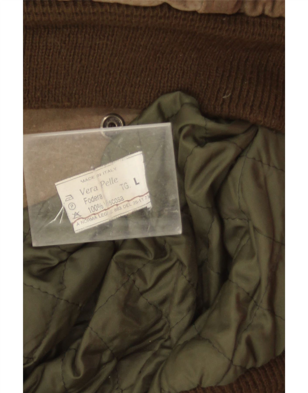 Vintage herre ruskind bomberjakke UK 40 Large Khaki Geometrisk Læder