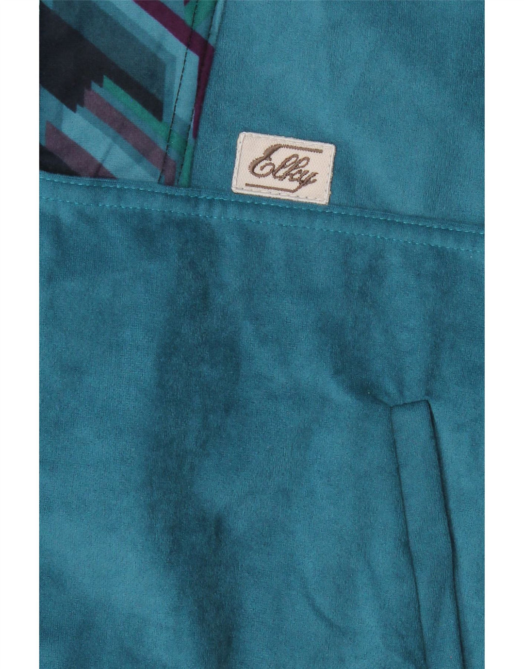 VINTAGE Mens Velvet Full Tracksuit Medium  Blue Geometric Vintage Vintage and Second-Hand Vintage from Messina Hembry 