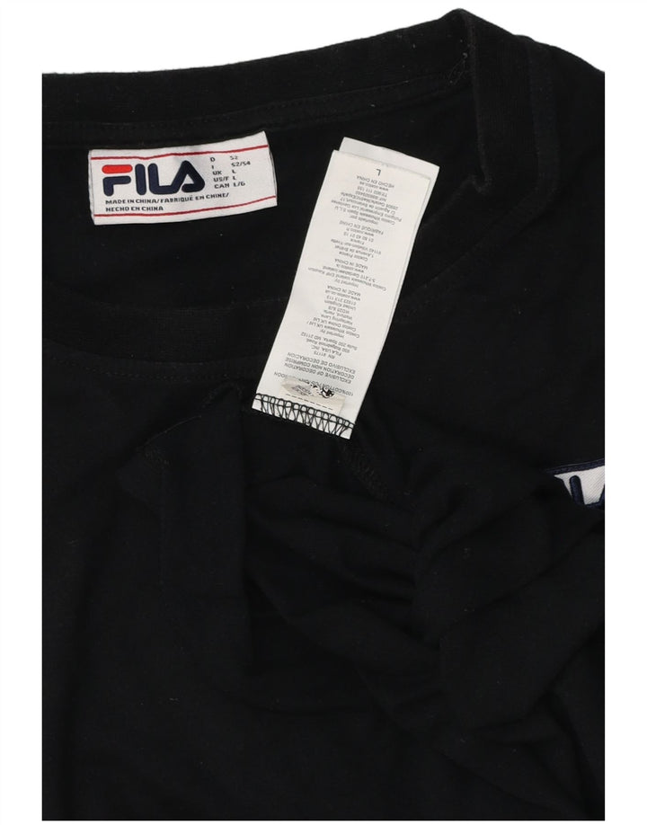 FILA Dame T-Shirt Top Stor Sort Bomuld