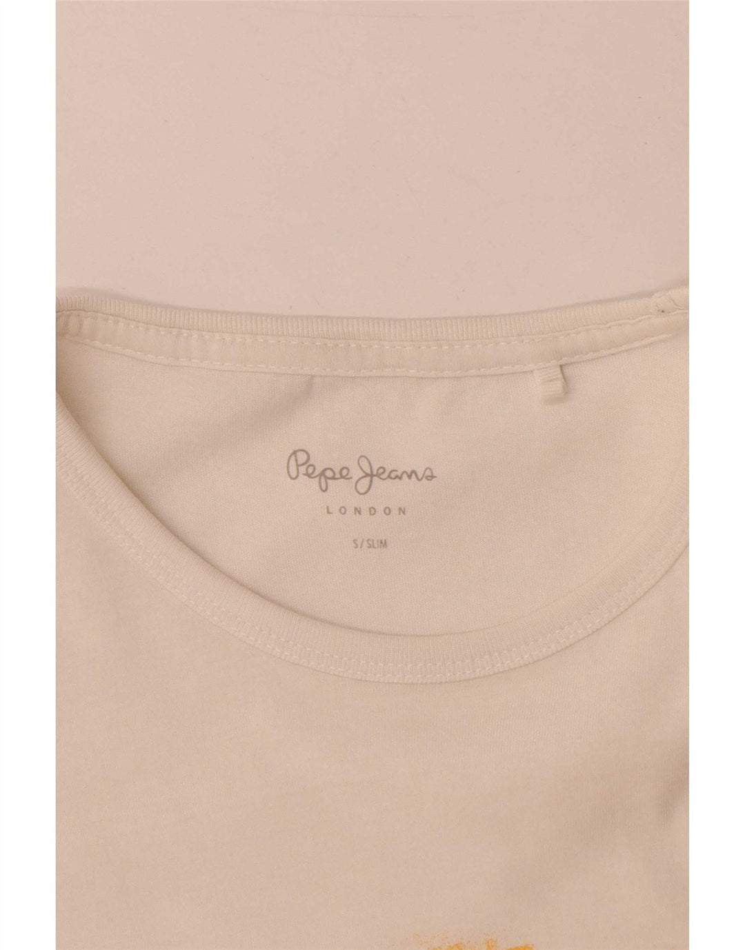 PEPE Jeans Herre Slim Grafisk T-Shirt Top Lille Hvid