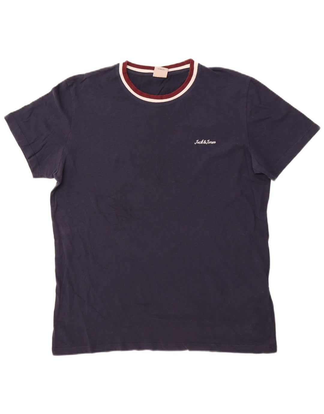 JACK & JONES Herre T-shirt Top Stor marineblå bomuld
