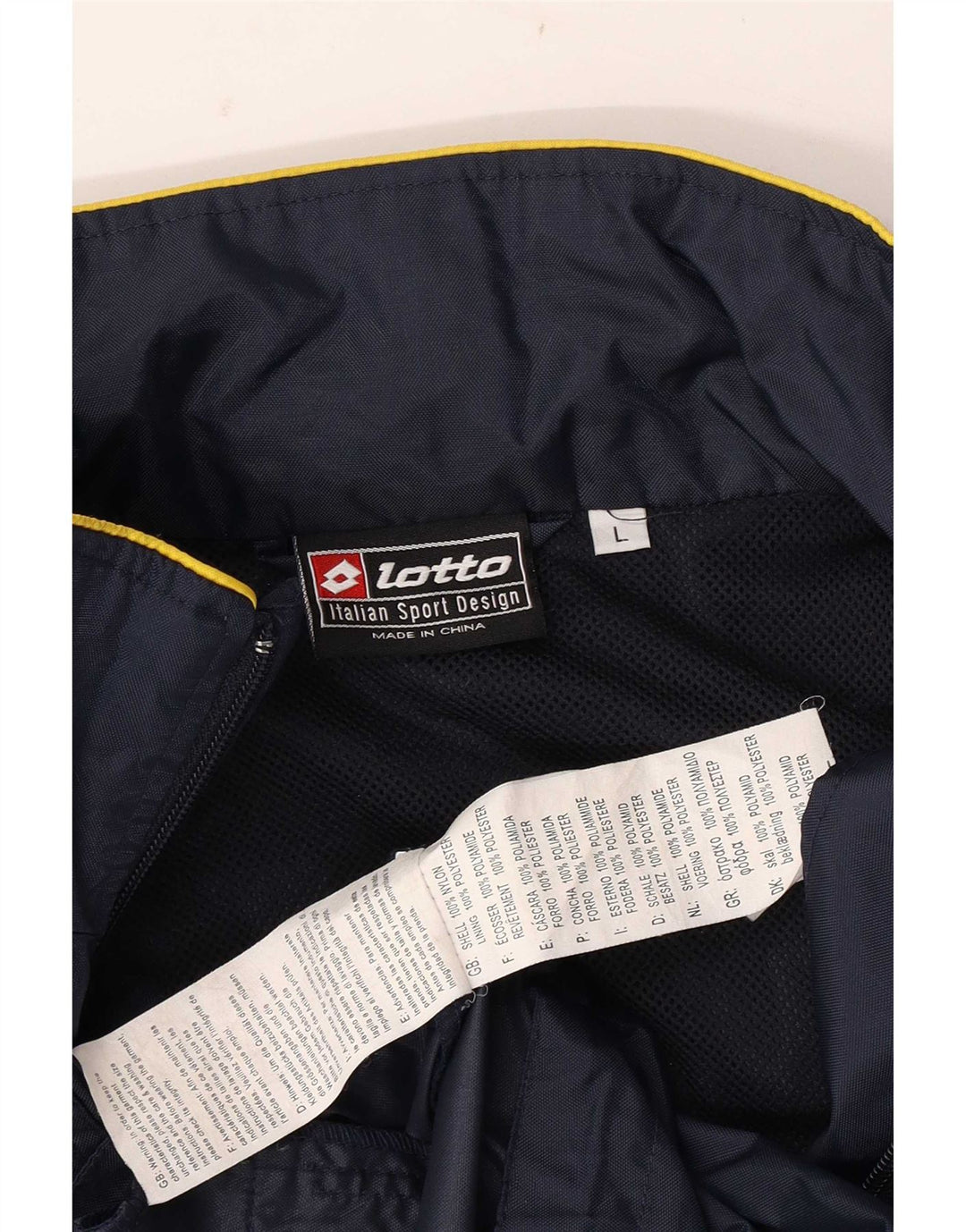 Lotto Herre grafisk regnjakke UK 40 Large Navy Blue Colourblock Nylon