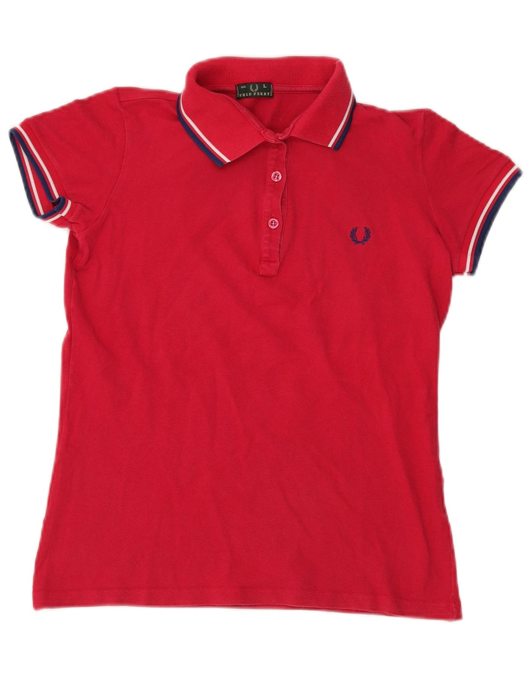 Fred Perry Dame Polo Shirt UK 14 Large Red