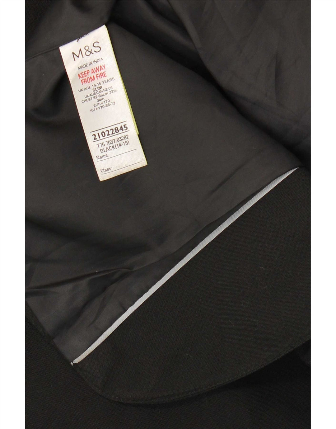 Marks & Spencer Boys 2-knaps blazerjakke 14-15 år sort polyester