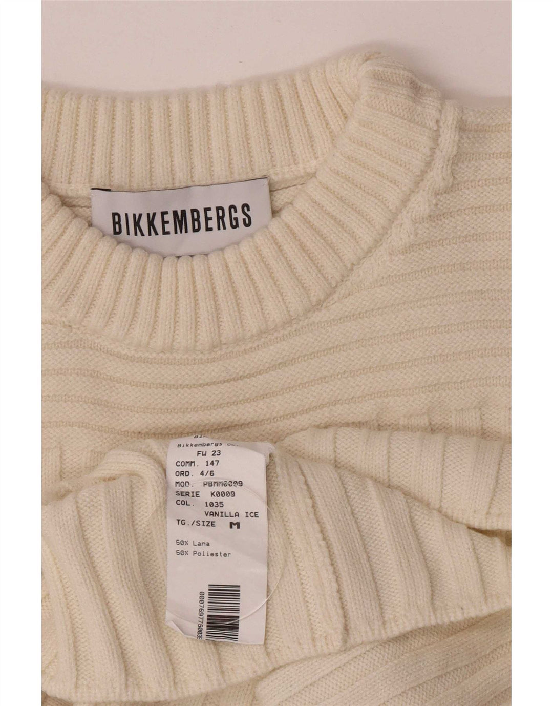 Bikkembergs Dame Jumper Sweater UK 12 Medium Off White