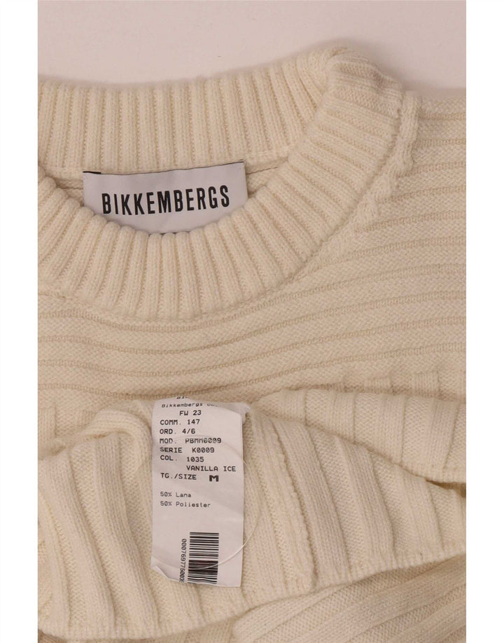 Bikkembergs Dame Jumper Sweater UK 12 Medium Off White