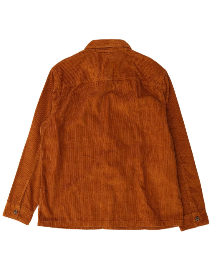 Marks & Spencer Herre Overshirt Corduroy Skjorte Stor brun bomuld