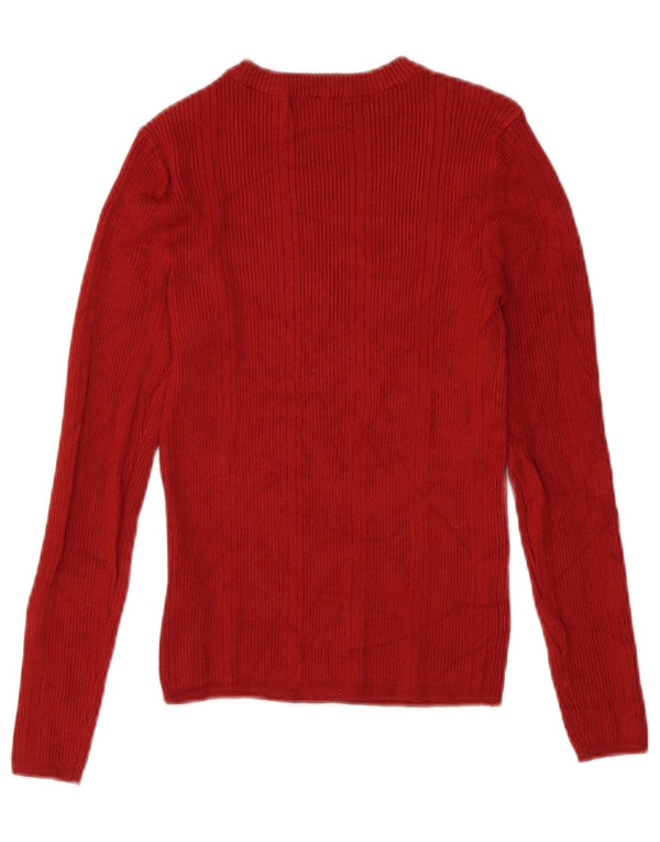 Marks & Spencer Dame Boat Neck Jumper Sweater UK 8 Small Burgundy Viscose