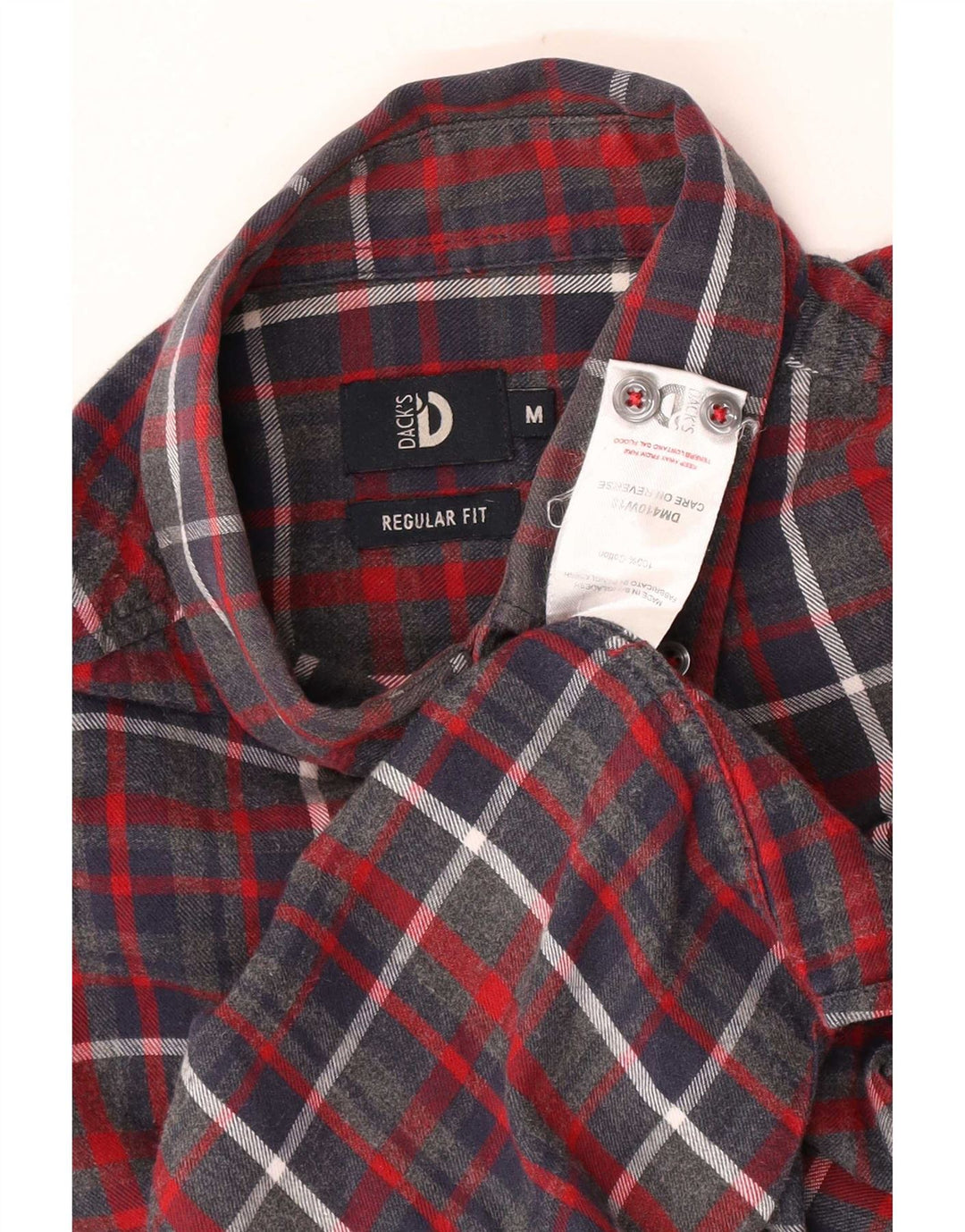 Dacks Herre Regular Fit Flanelskjorte Medium Rød Plaid Bomuld