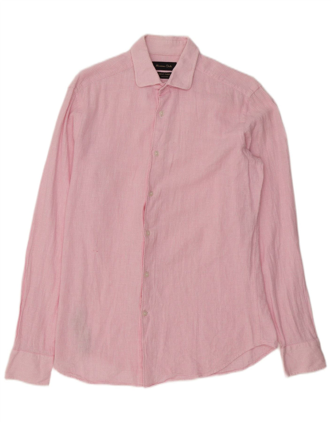 Massimo Dutti herreskjorte lille pink ternet bomuld