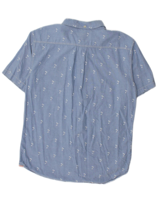 Vans Kortærmet Herreskjorte Medium Blue Floral Bomuld