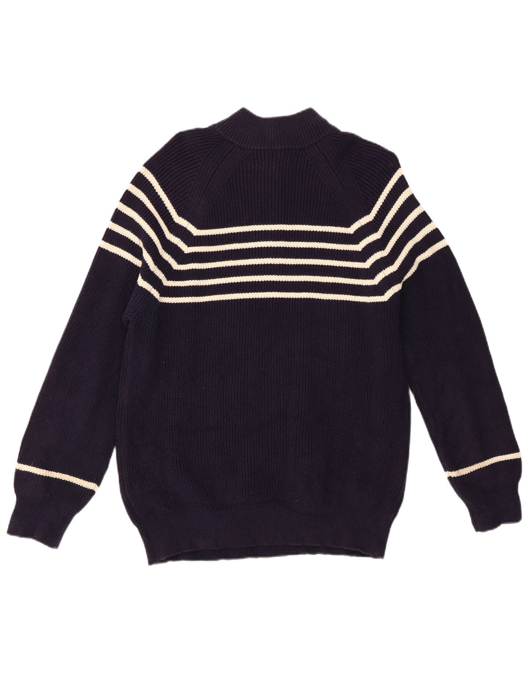 Boden Herre Zip Neck Jumper Sweater Medium Marineblå Stribet Bomuld