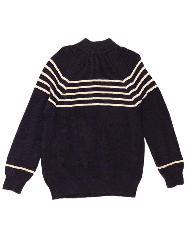 Boden Herre Zip Neck Jumper Sweater Medium Marineblå Stribet Bomuld