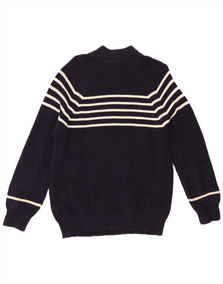 Boden Herre Zip Neck Jumper Sweater Medium Marineblå Stribet Bomuld