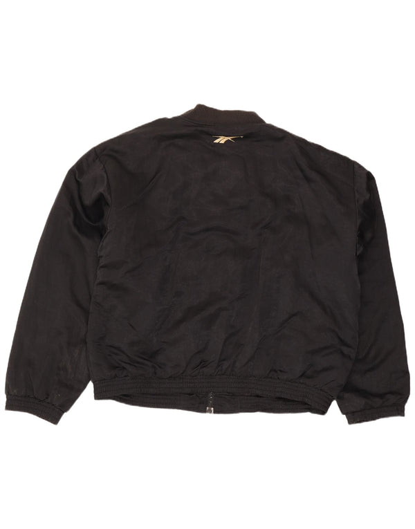 Reebok Herre Loose Fit Bomber Jacket UK 42 XL Sort Nylon