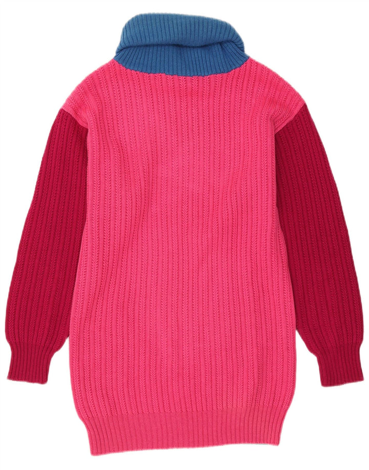 VINTAGE Womens Roll Neck Jumper Sweater UK 12 Medium Multicoloured