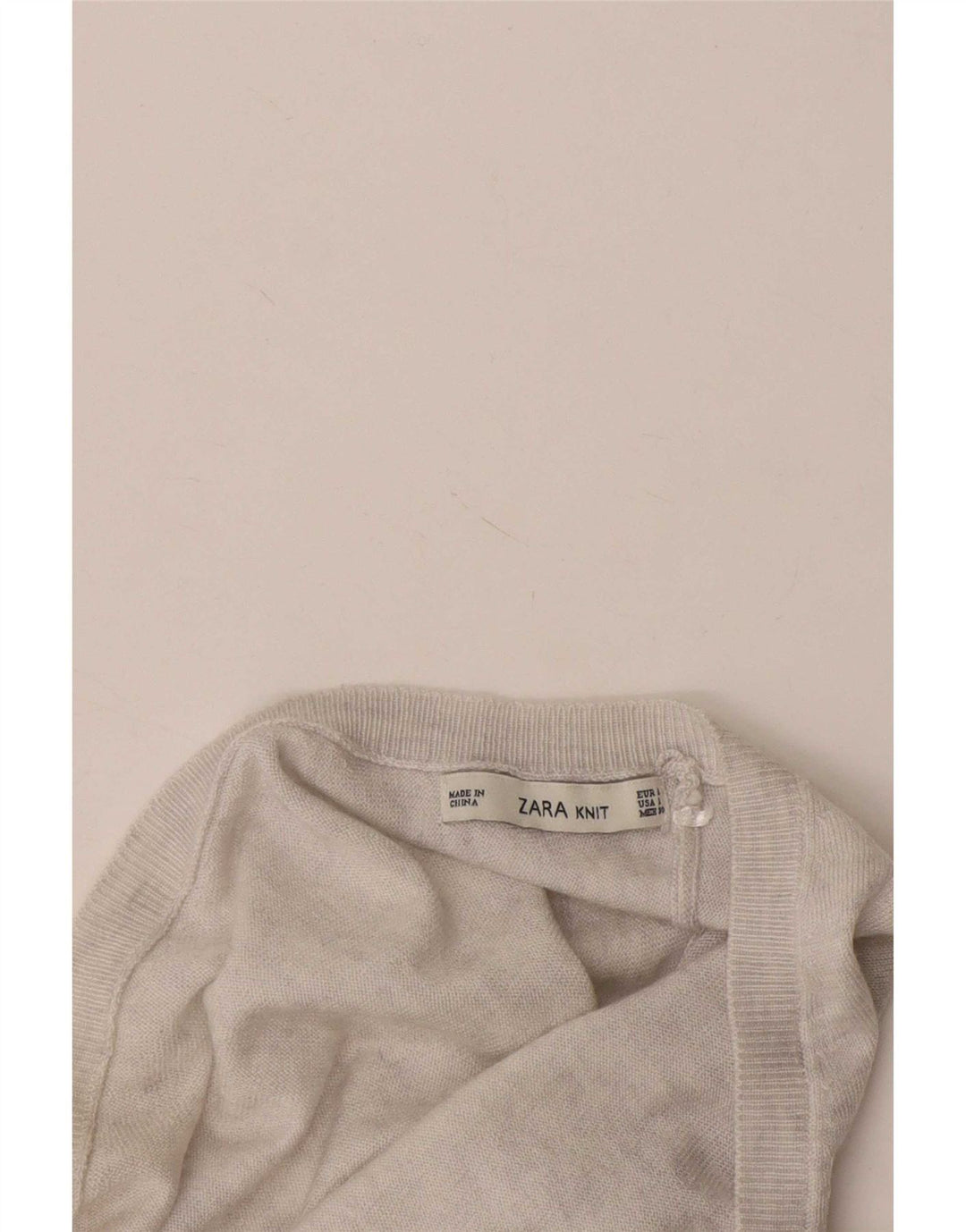 Zara Dame V-hals sweater UK 16 Stor Grå