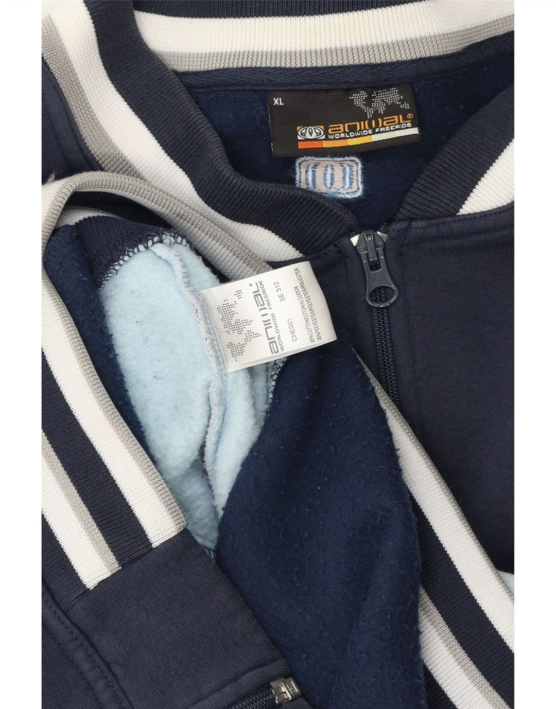 Animal Herre træningsdragt Topjakke XL Marineblå Colourblock Bomuld