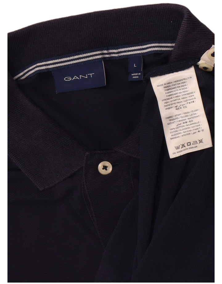 Gant Langærmet Polo Shirt til mænd Stor marineblå bomuld