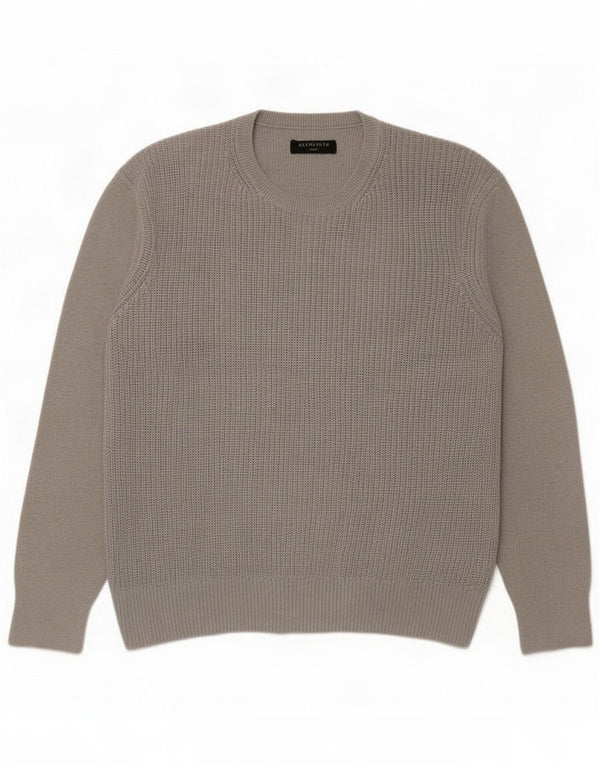 All Saints Herre sweater med rund hals, stor grå bomuld