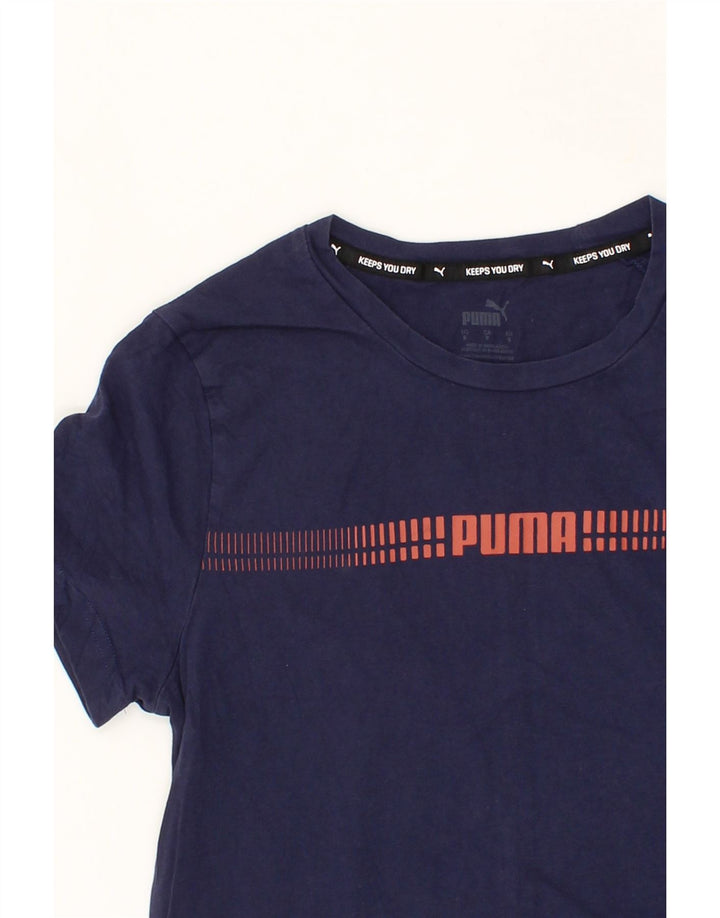 PUMA Mens Graphic T-Shirt Top Small Navy Blue Cotton Vintage Puma and Second-Hand Puma from Messina Hembry 