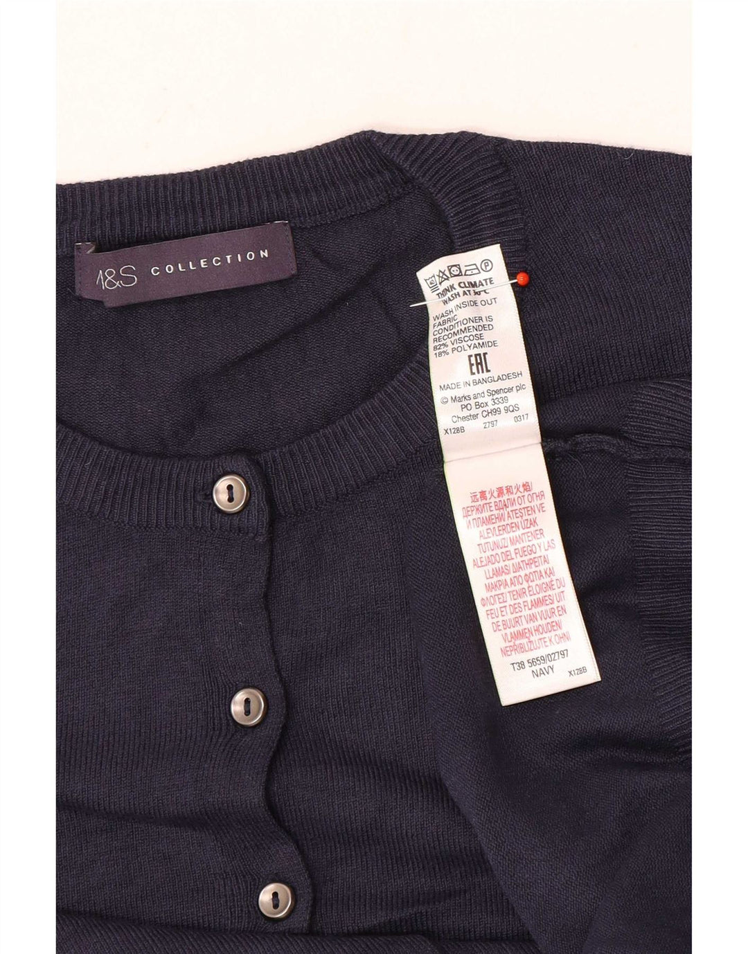 Marks & Spencer Dame Cardigan Sweater UK 18 XL Navy Blue