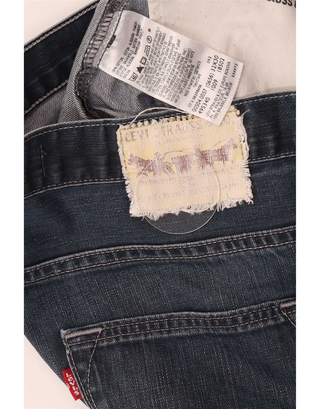 Levi's Herre 504 lige jeans W32 L27 blå bomuld
