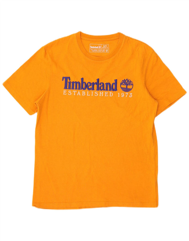 Timberland Herre Regular Fit Grafisk T-shirt Top Medium Orange Bomuld