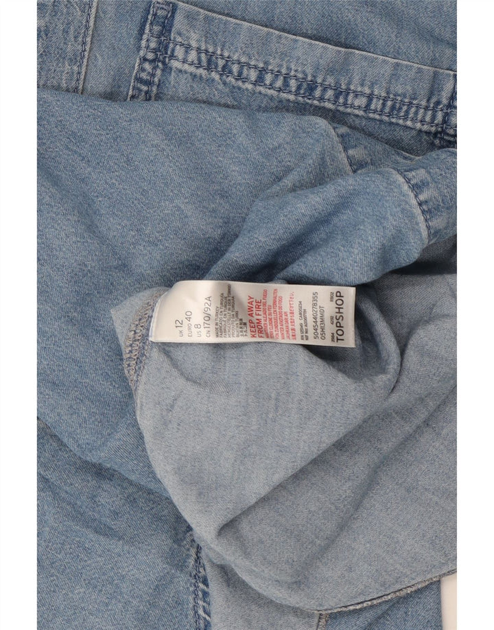 Topshop Dame Denim Shirt UK 12 Medium Blue Cotton