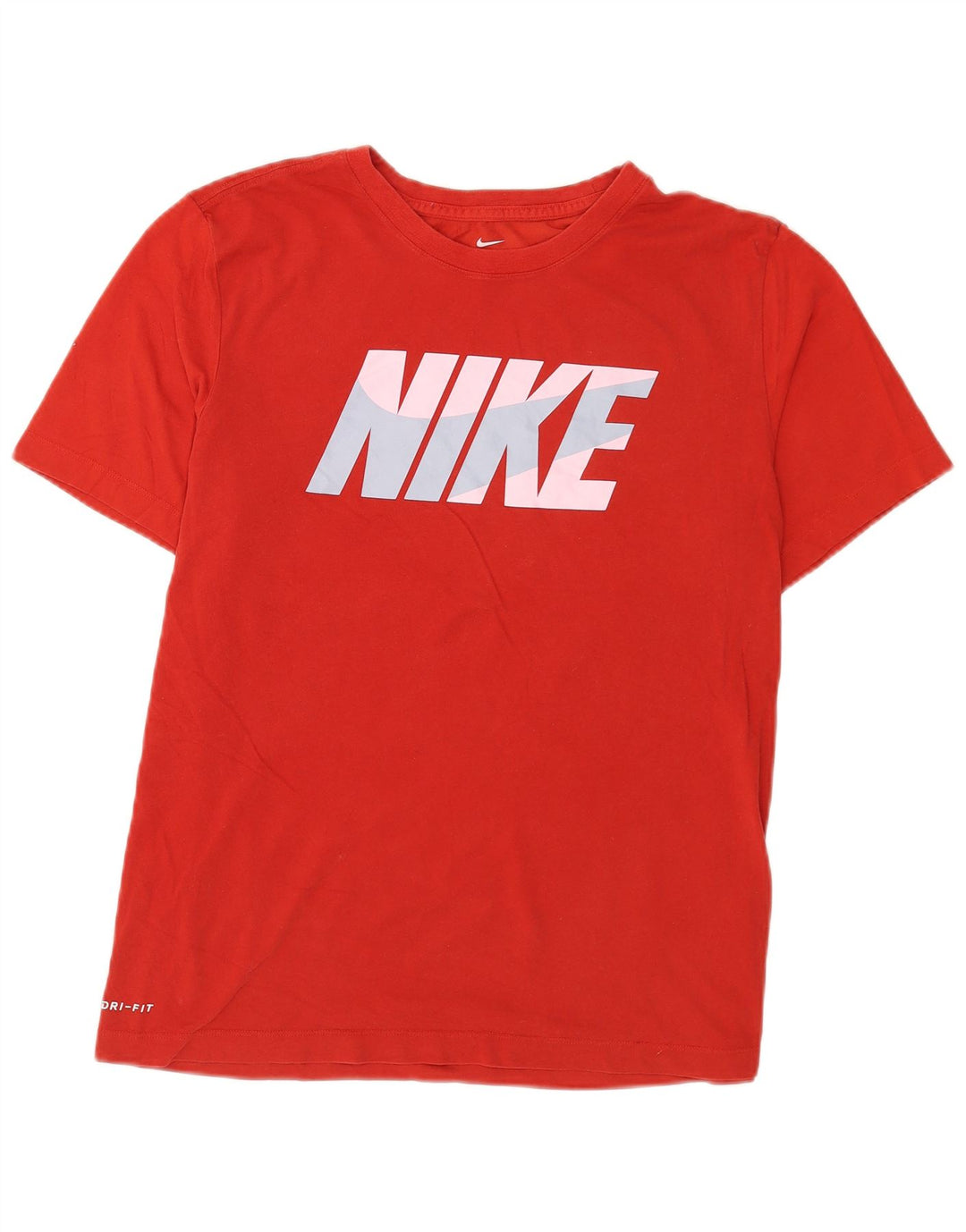 Nike Herre Dri Fit Grafisk T-Shirt Top Stor Rød Bomuld