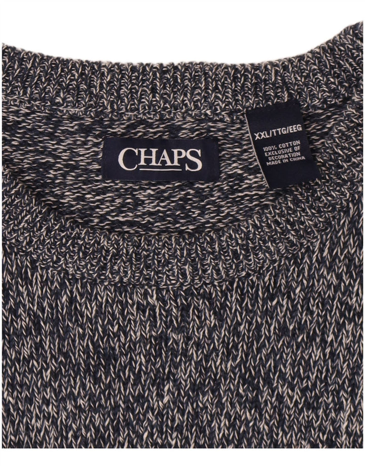 Chaps Herre Crew Neck Jumper Sweater 2XL Navy Blue Flecked Bomuld