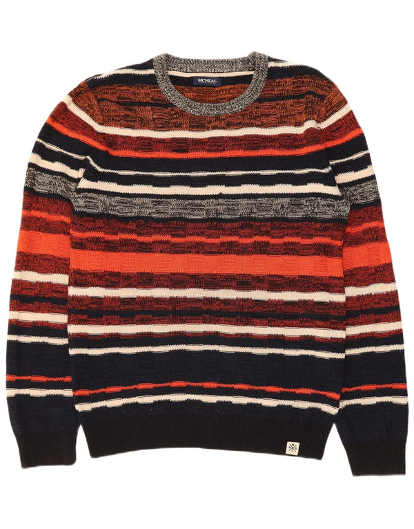 McNeal Herre Crew Neck Jumper Sweater Medium Flerfarvet Stribet