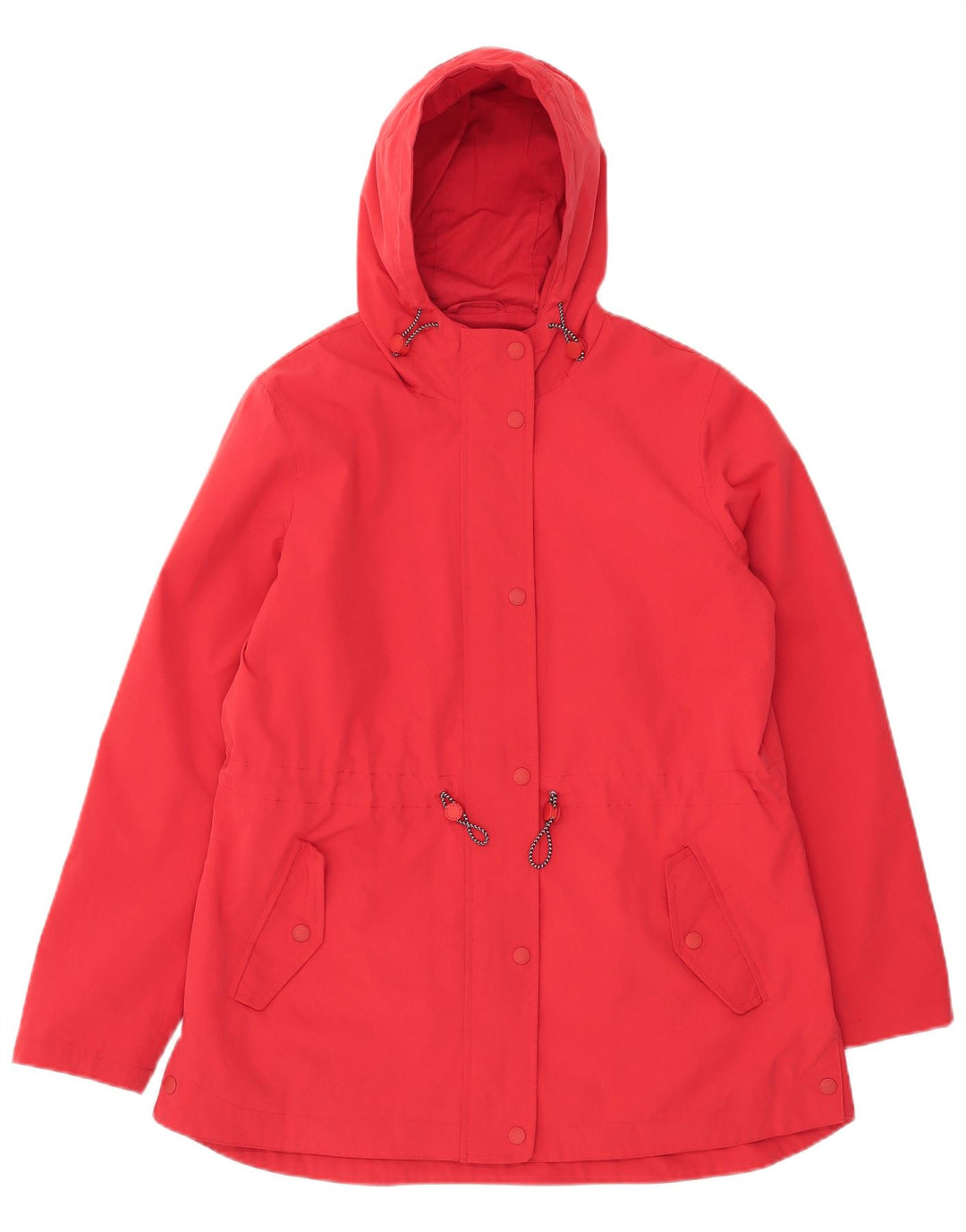 Fat Face Dame Hooded Parka Jacket UK 14 Large Red Polyester