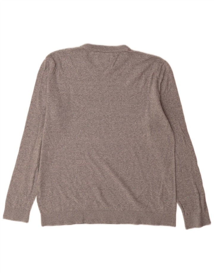Tommy Hilfiger Herre Crew Neck Jumper Sweater Medium Grå Bomuld