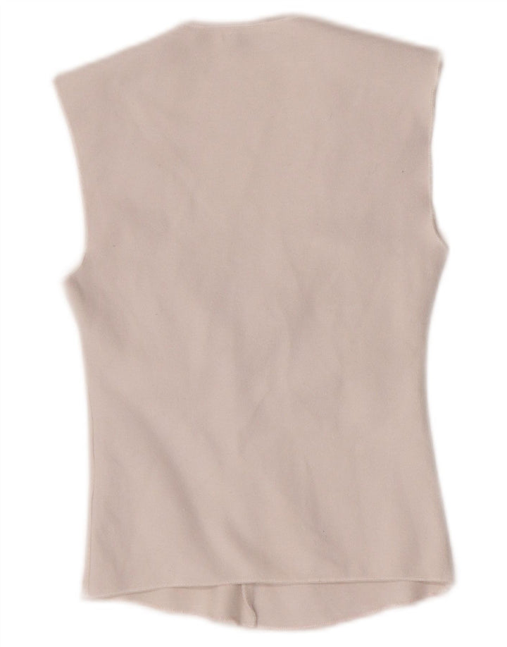 Zara Womens Crop ærmeløs bluse Top UK 8 Small White Viscose