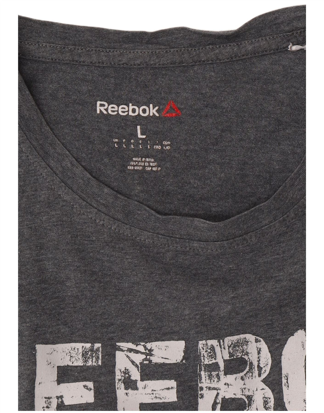 Reebok Herre Grafisk T-Shirt Top Stor Grå