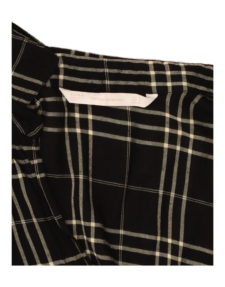 ZARA Womens Shirt Dress UK 10 Small Black Check Viscose Vintage Zara and Second-Hand Zara from Messina Hembry 