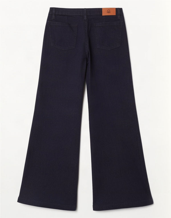 Benetton Dame Sophia Jeans med brede ben UK 14 Large W32 L29 Marineblå Bomuld