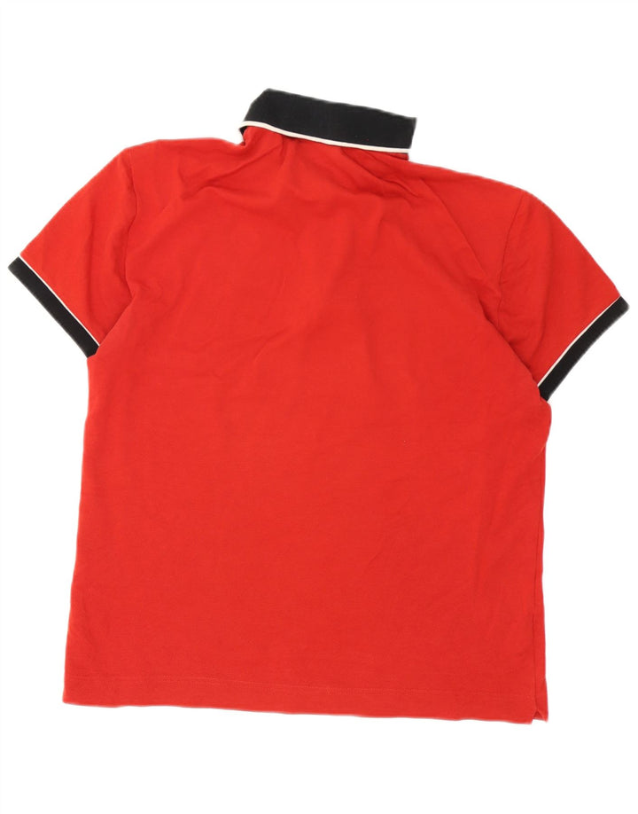 Lacoste herre rugby polo shirt størrelse 4 Medium rød stribet bomuld