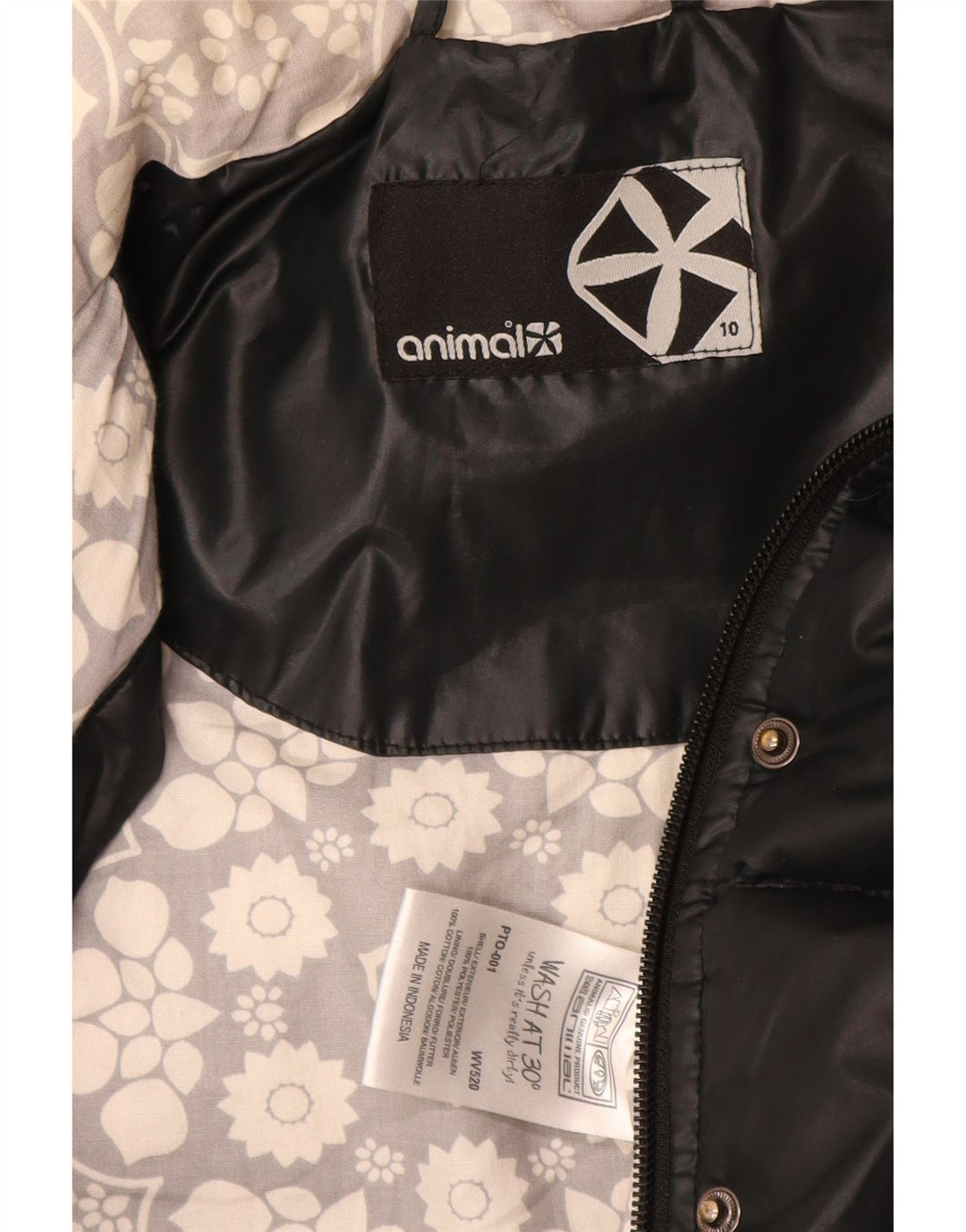 Animal Womens Oversized Polstret Gilet UK 10 Small Black Polyester