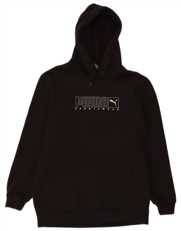 PUMA Grafisk hættetrøje til mænd, stor sort bomuld