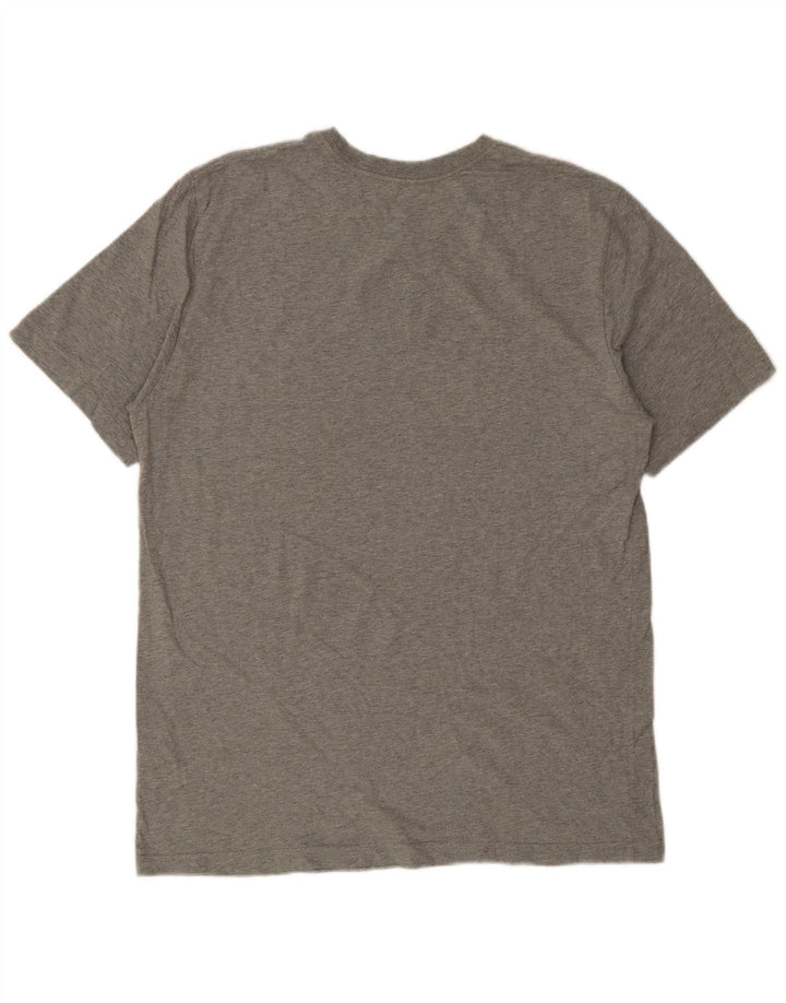 NIKE Grafisk T-shirt top til mænd XL Grå bomuld