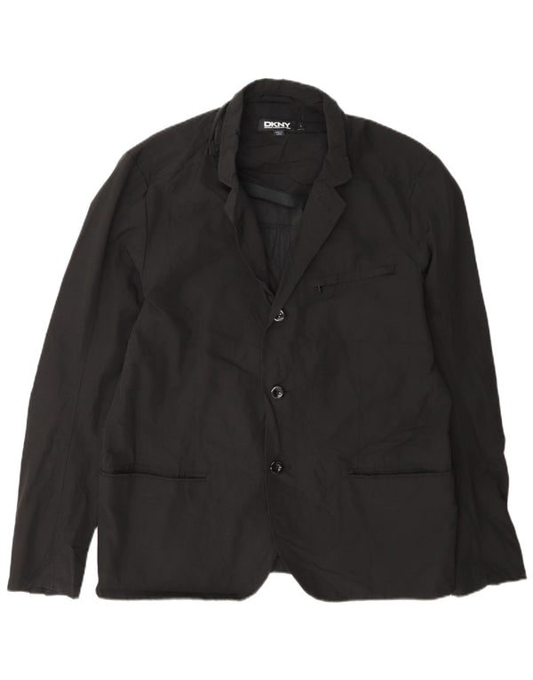 Dkny Herre 3 Knapper Blazer Jakke UK 40 Stor Sort Bomuld