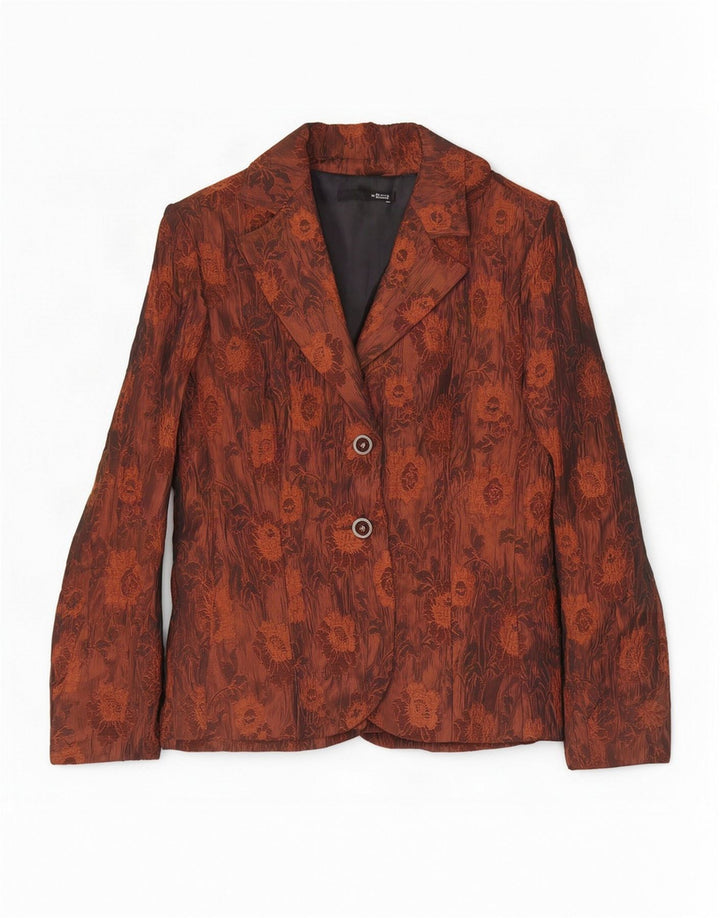 Giulia Galanti Dame 2 Button Blazer Jacket IT 48 XL Brun Blomster
